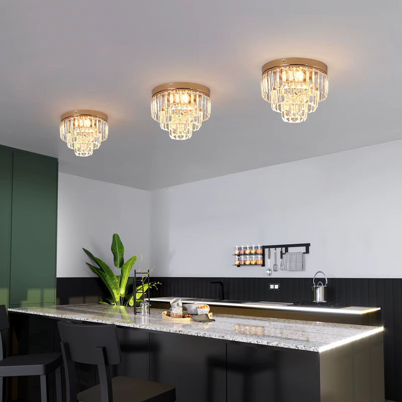 VETRULUS Kristall LED Pendelleuchte im nordischen Design, runde Deckenleuchte in Transparent für Küche, Wohnzimmer, Esszimmer und Flur - Bild 3