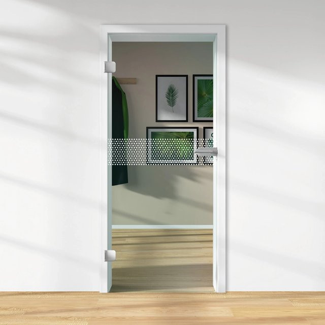 Skyscope Glasdrehtür ESG Floatglas mit Lasermattierung, DIN Links, H x B x T: 197,2 x 83,4 x 0,8 cm - Bild 1