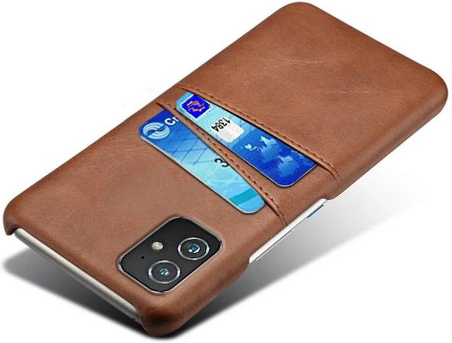 Vintage PU-Leder Schutzhülle mit Kartenschlitzen für ASUS Zenfone 8 und Zenfone 9 in Rot und Braun - Bild 1