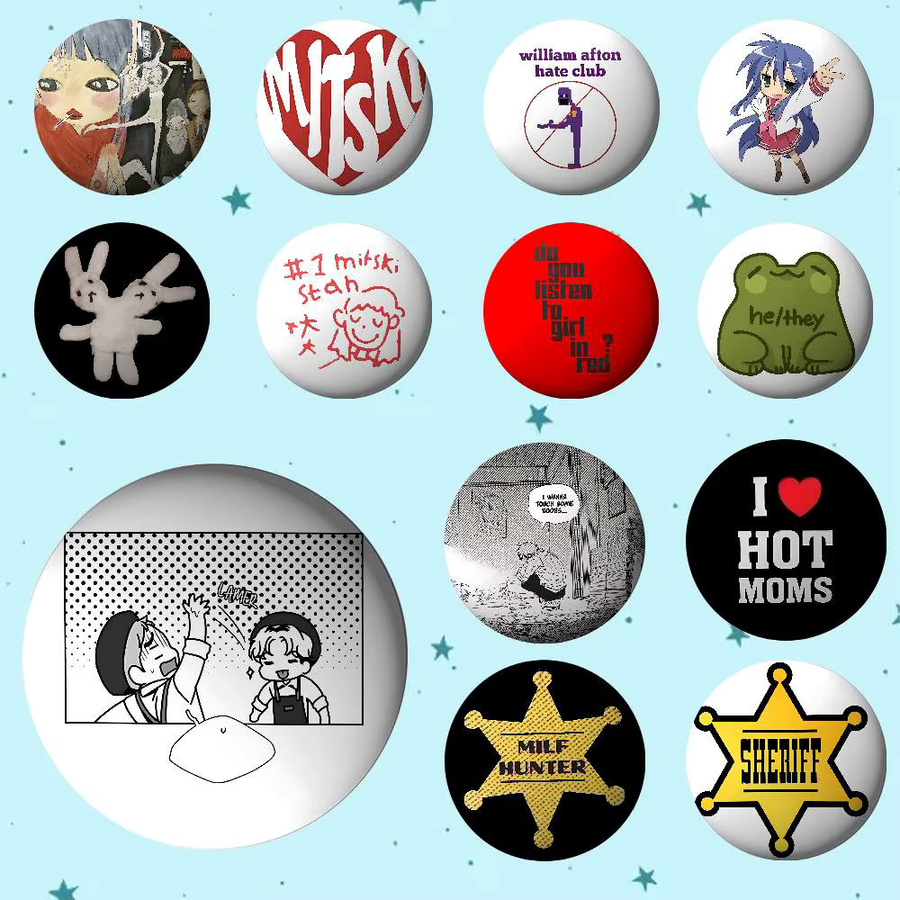 bilibili Pin Button, Cartoon Anime Charaktere, Weißblech, Rund - Bild 5