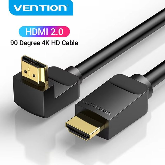 Vention HDMI 2.0 Adapterkabel 4K@60Hz HDR in Schwarz mit 90 oder 270 Grad Winkel für TV, PS4, PS3, DVD und Nintendo Switch - Bild 1