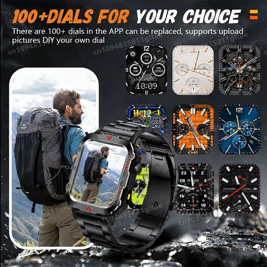 Ola Esporte Smartwatch mit Bluetooth-Gesprächsfunktion und LED-Taschenlampe, IP68 & 5ATM wasserdicht, Schwarz - Bild 6