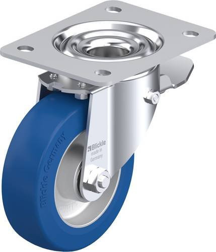 Blickle Lenkrolle LK-ALBS 125K-3-ST mit Feststeller in Silber, Rad-Durchmesser: 125 mm, Tragfähigkeit: 350 kg - Bild 1