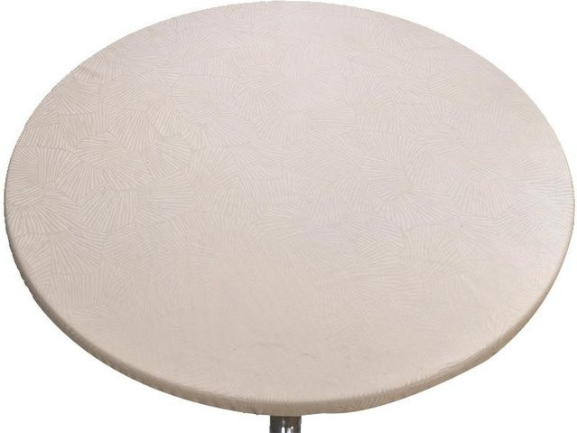 Runde JanYi Tischdecke aus Polyester in Beige, wasserabweisend und ölbeständig, Durchmesser: 90 cm - Bild 1