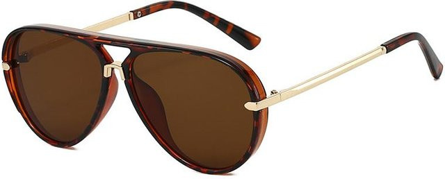 SHAUNA Sonnenbrille Retro Pilot, Vollrand, Damen, Blau Grün - Bild 1