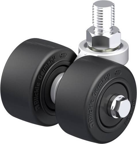 Blickle 941843 LD-POEV 60KF Doppel-Kompakt-Lenkrolle in Schwarz mit verzinktem Stahl und Kunststoff, Rad-Durchmesser: 60 mm, Tragfähigkeit: 240 kg - Bild 1