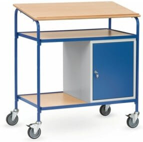 Fetra Rollpult 5838 mit Schreibfläche und Stahlschrank in Blau und Grau, B/T/H: 110,0 x 50,0 cm - Bild 1