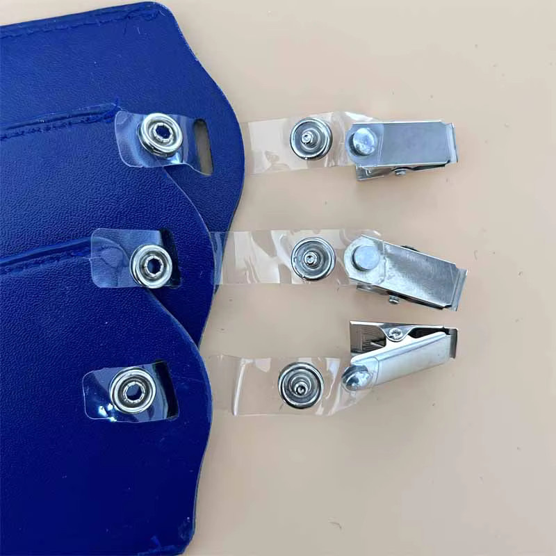 10er Set Arbeits-ID-Kartenhalter mit Clips aus PU-Material in Blau für Berufstätige - Bild 3