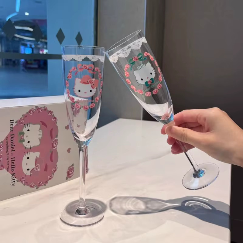 Sanrio Hello Kitty Trinkglas mit Anime Cartoon-Druck, transparentes Wasserglas für Mädchen - Bild 2
