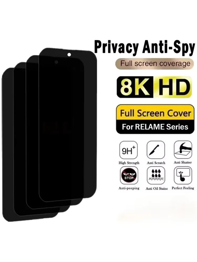 Realme Anti-Spy Sichtschutz aus gehärtetem Glas 9H für C75 C67 C65 C63 C61 C55 C53 C51 C35 C33 C31 C30 Note 60 50 Transparent - Bild 5