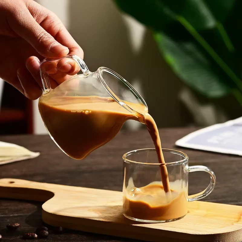 Hitzebeständiger Milchbecher aus transparentem Borosilikatglas für Kaffee, Soße oder Honig - Bild 4