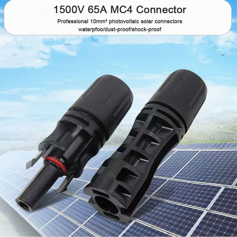 April Ample Solarpanel-Kabelstecker Photovoltaik-Steckverbinder Schwarz, 65 A, 1500 V DC, für 10 mm2 8 AWG PV-Kabel - Bild 4