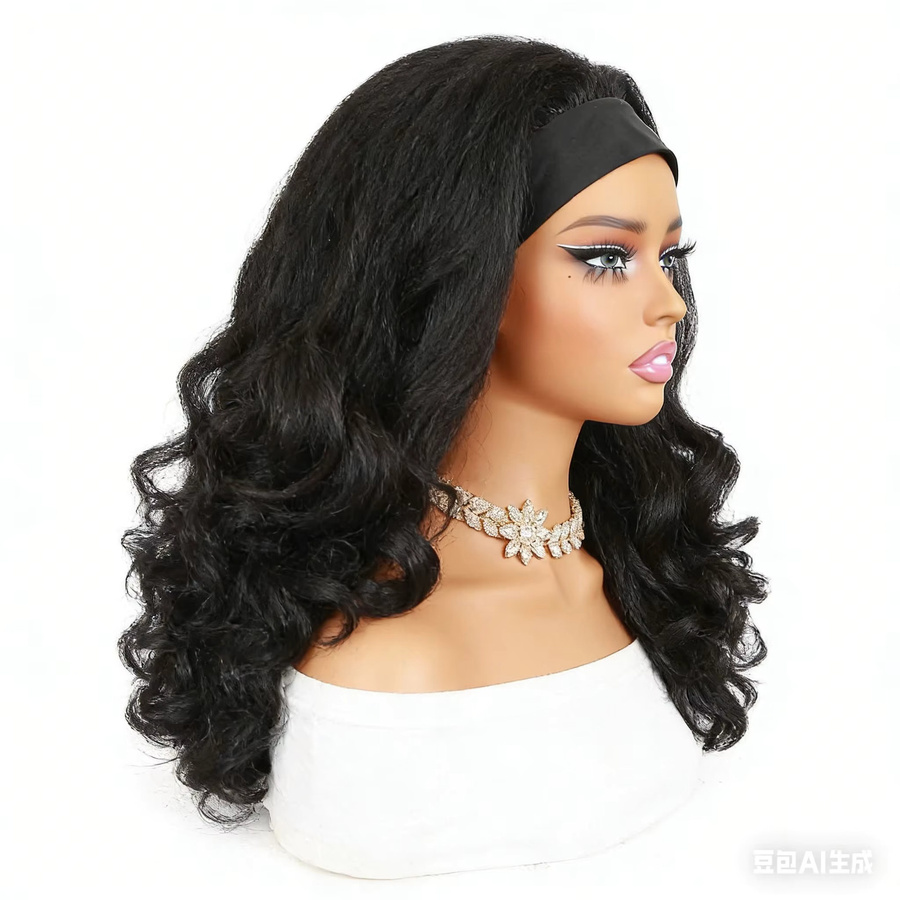 Lolely Dream Stirnband-Perücke, Kinky Straight Loose Wave, Damen - Bild 2