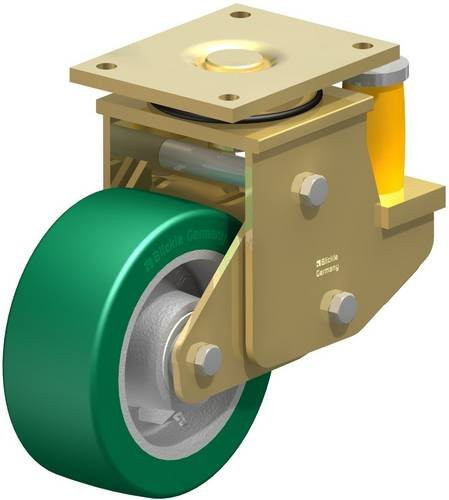 Blickle LSFE-GST 202K Lenkrolle gefedert in Silber und Grün mit 200 mm Rad-Durchmesser und 1200 kg Tragfähigkeit - Bild 1