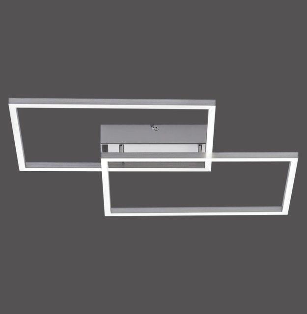 Just Light LED-Deckenleuchte Iven in Silber aus Stahl, dimmbar mit Fernbedienung, B: 50,4 cm, T: 42 cm - Bild 1