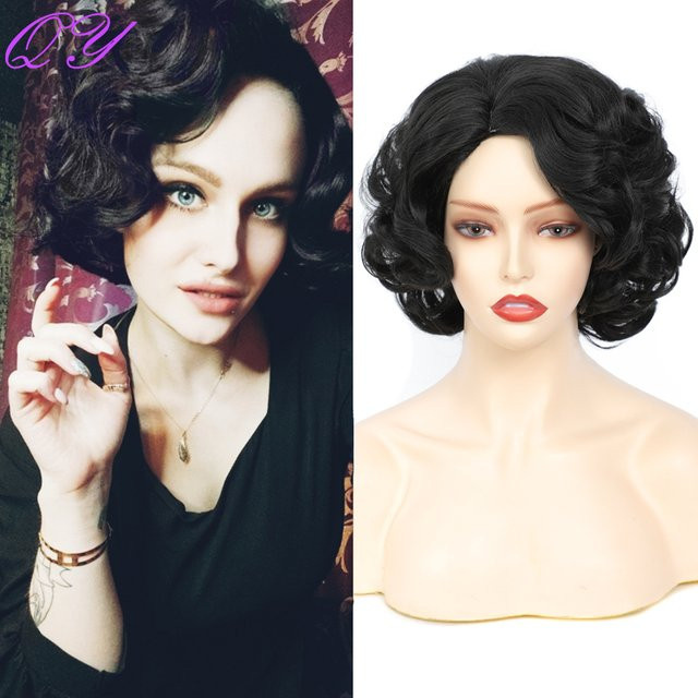 IQRYR WIG Natur-Wellen-Locken-Perücke, schwarz, Damen - Bild 1