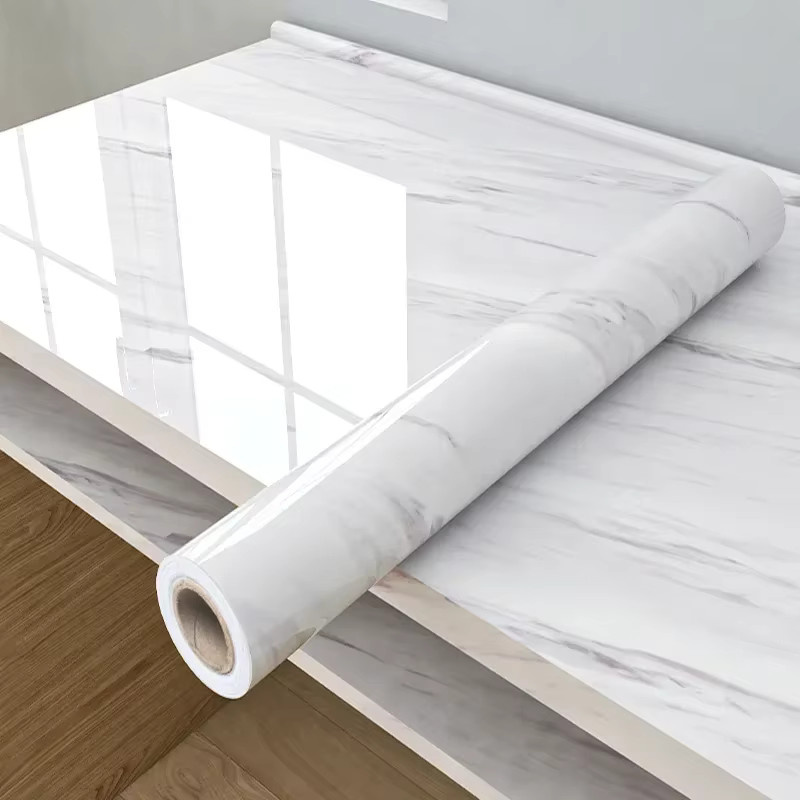 Kontakt Chemie selbstklebende Vinyl Tapete in Marmor-Optik, wasserdicht und hitzebeständig, Farbe: Weiß/Mehrfarbig - Bild 2