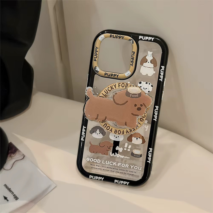 Magnetische Handyhülle mit Koreanischem Cartoon-Welpen Design für Apple iPhone 17 16 15 14 13 12 11 Pro Max, Stoßfeste Schutzhülle, Multicolor - Bild 5