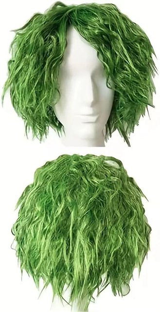 HAIRJOY Cosplay Perücke, Synthetikhaar, grün, kurz, lockig, 12inches, Unisex - Bild 1