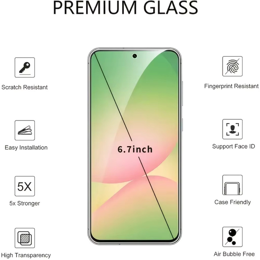 3-teiliges Set gehärtetes Glas Displayschutz transparent für Samsung Galaxy A56 A55 A36 A34 A25 A26 A15 A16 A24 A35 A53 A73 5G - Bild 4