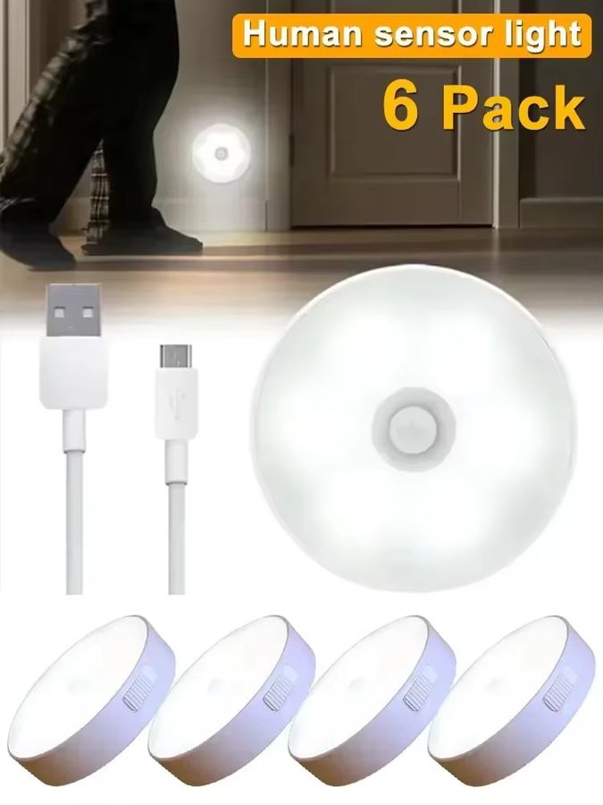 Heinast LED Bewegungsmelder-Licht in Weiß, USB wiederaufladbares Nachtlicht für Küche, Schlafzimmer, Treppen und Schrank - Bild 5