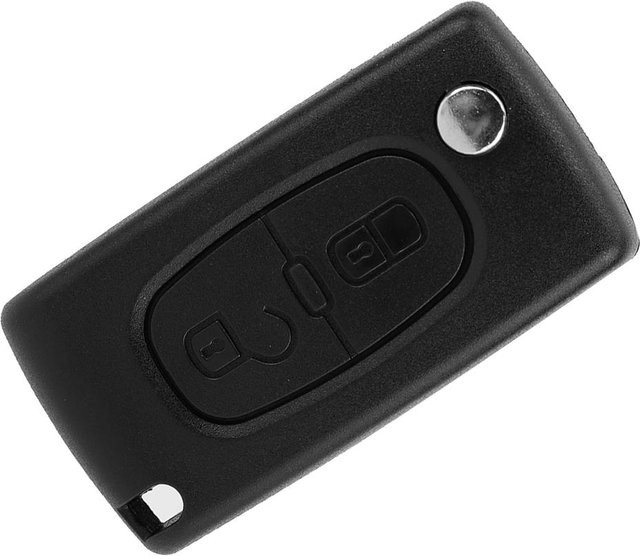 VehicleKit 2-Tasten-Funkschlüsselanhänger-Gehäuse für PEUGEOT 2008 3008 5008 in Schwarz - Bild 1
