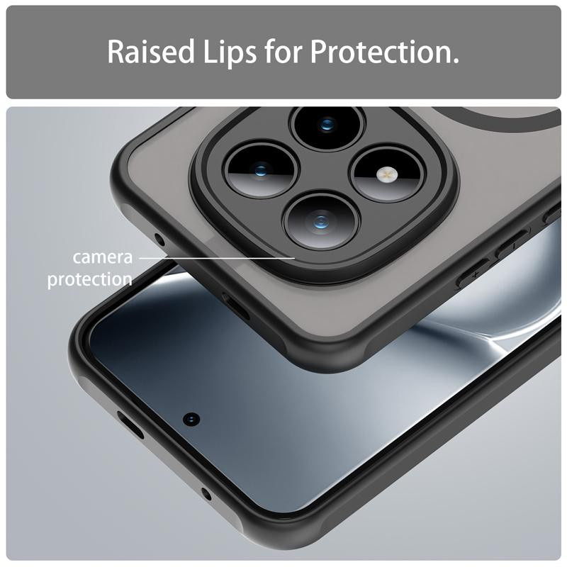 Xiaomi POCO M8 M8 Pro Handyhülle aus mattiertem PC und TPU in Schwarz, Blau, Grün oder Violett mit halbtransparenter Anti-Fingerabdruck-Abdeckung - Bild 1