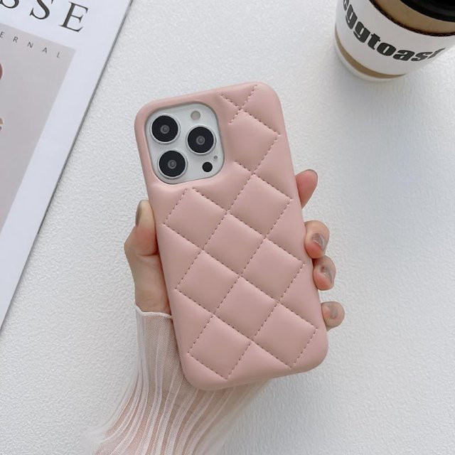 Luxus Leder Handyhülle mit Rautenmuster für Apple iPhone 16 15 14 13 12 11 Pro Max, Grau - Bild 1