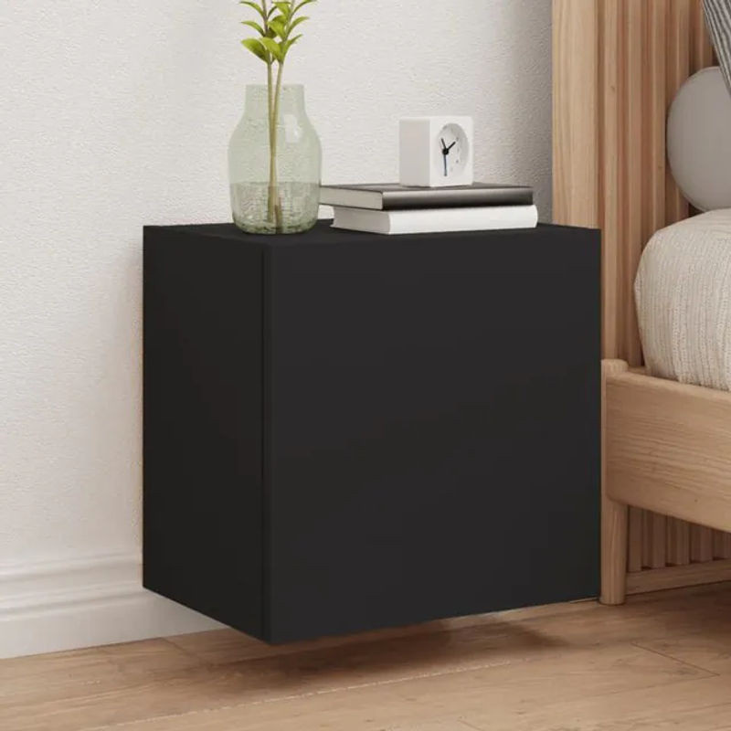 Vidaxl Wandregal Set mit Drehtüren, 2 Stück, Schwarz, B/T/H: 40,5 x 30 x 40,5 cm - Bild 1