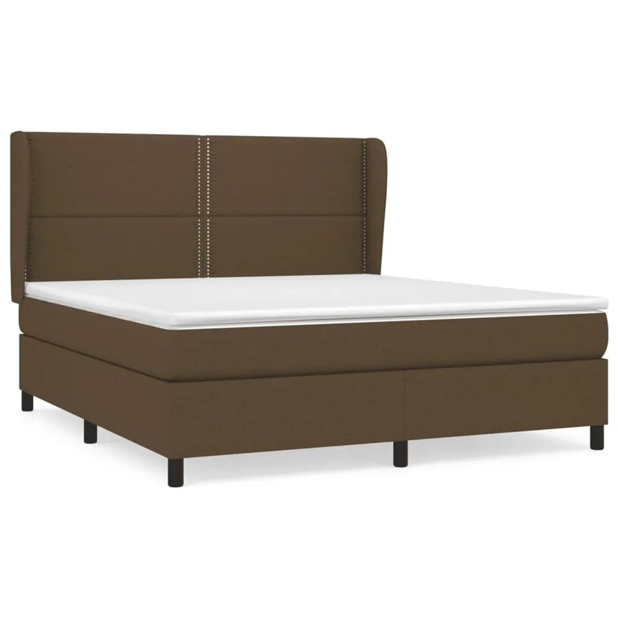 vidaXL Boxspringbett Hybrid mit Matratze und Kopfteil, Braun, B/T/H: 180 x 200 cm - Bild 2