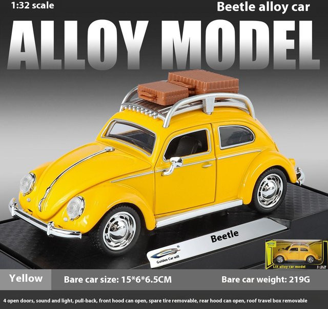 Linyi toy car Käfer Legierung Druckguss Automodell, mit Sound und Licht, Zurückziehen Funktion, ab 14 Jahren - Bild 1