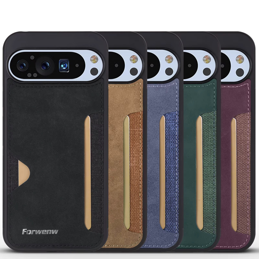 Retro-Handyhülle aus Leder für Google Pixel 10, 9 Pro XL und 9A mit luxuriöser Kartenfunktion - Bild 2