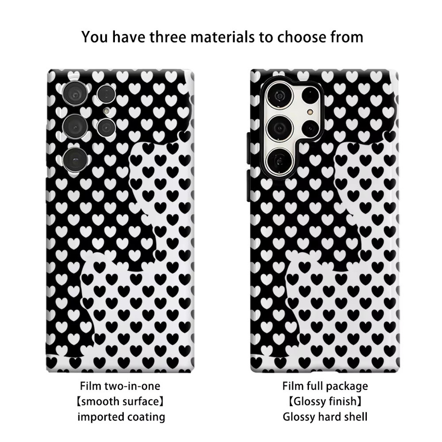 Stoßfeste Doppelschicht-Handyhülle mit Schwarz-weißem Yin-Yang-Herz Design für Samsung Galaxy S26 S25 Ultra S24 S23 Ultra Plus - Bild 1