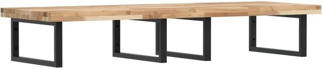 vidaXL Waschbeckenregal zur Wandmontage aus Stahl und Akazienholz in Schwarz-braun - Bild 1