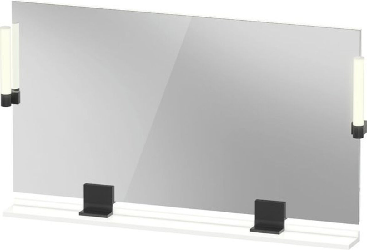 Duravit Sivida Spiegel mit LED-Beleuchtung in Diamantschwarz Matt, Rahmenlos, Rechteckig, B: 125 cm, H: 65 cm, T: 3,6 cm - Bild 1