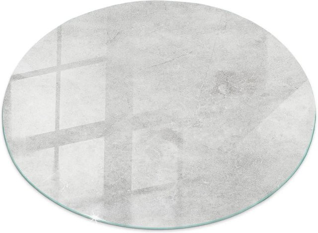 Tulup Tischplatte aus Glas in Grau mit Betonstruktur, quadratisch, B/T: 100 x 100 cm - Bild 1