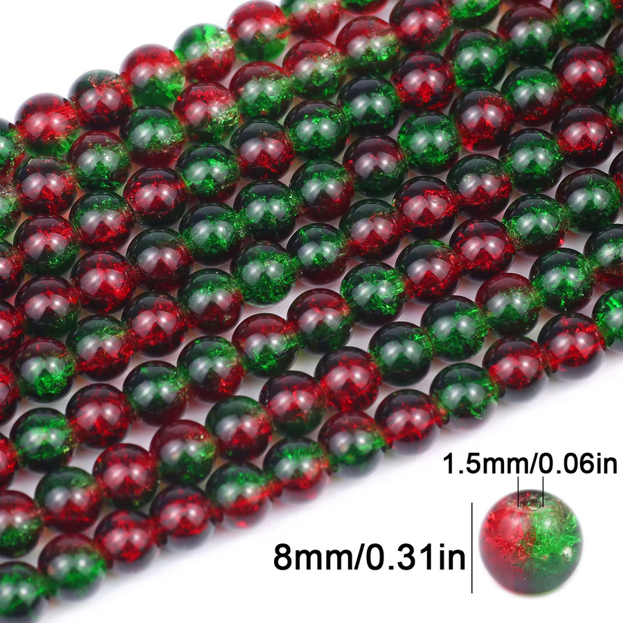 JHNBY Glasperlen, Blumenmuster, 8 mm, Bunt, Unisex - Bild 2