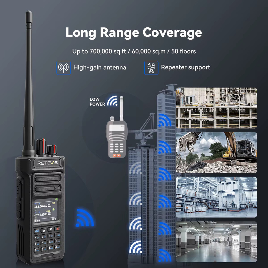 Retevis RT29S Walkie-Talkie mit LCD, IP67 wasserdicht, 2800mAh Akku, Langstrecken-Funkgerät in Schwarz - Bild 3