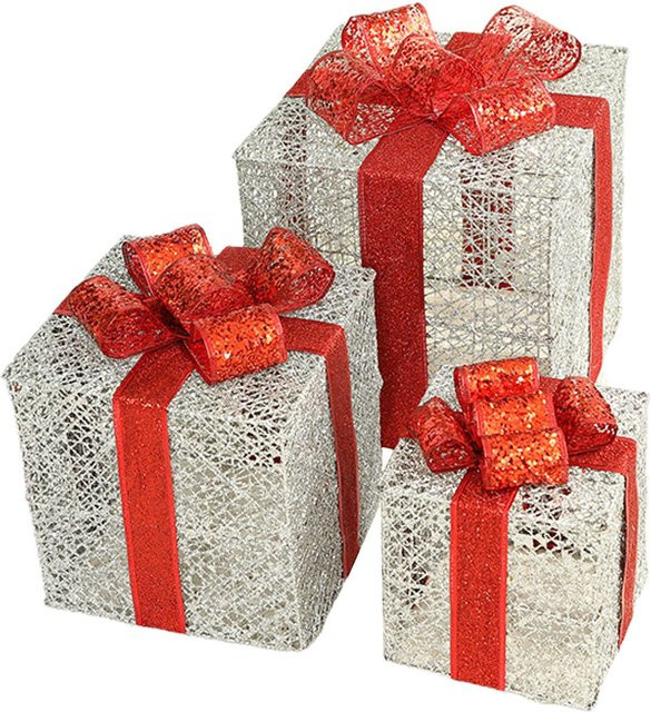 GoolRC Weihnachtsbox Gold und Grau mit exquisiter Verarbeitung für Tischdekoration und Ornamente - Bild 1