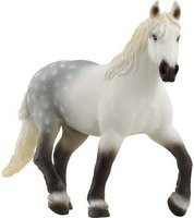 Schleich Farm World Percheron Stute Spielfigur in Weiß und Grau - Bild 1