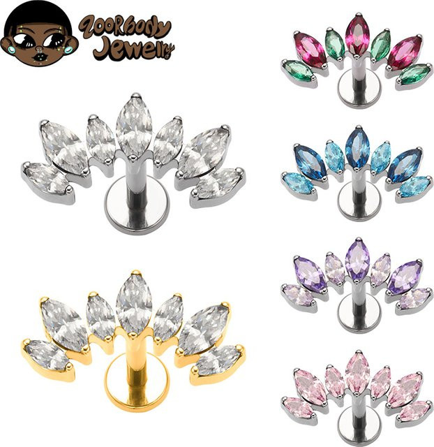 ZOORBODY JEWELRY Ohrring Titan, Zirkonia, Silber, Unisex - Bild 1
