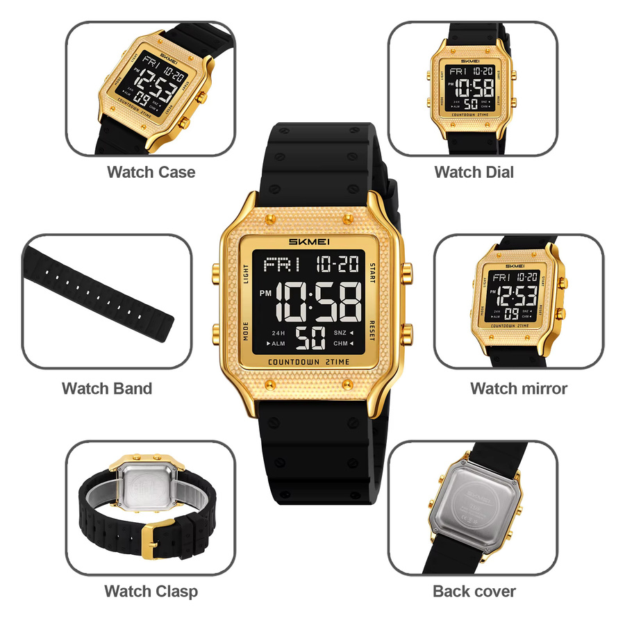 SKMEI Digitaluhr, Kunststoff, Schwarz, Unisex - Bild 4