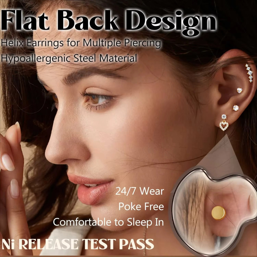 Drperfect Helix-Ohrringe, Edelstahl, Gold, Zirkonia, Damen - Bild 4