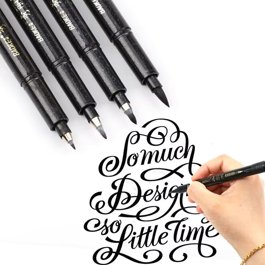Dot Ding Kalligraphie Kunst Marker mit Pinselspitze in Schwarz - Bild 3