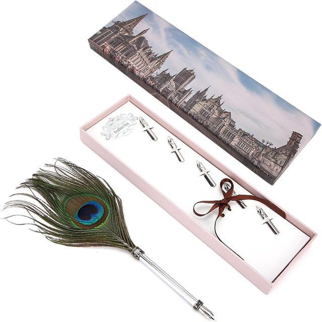 OutsideWorld Kalligraphie-Federhalter-Set im Vintage-Stil mit Tinte in Mehrfarben - Bild 1