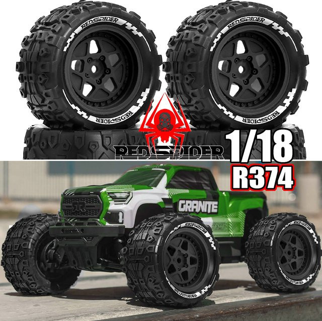 ARRMA 1/18 2S TYPHON GROM ARA2106 Maßstabreifen, Schwarz, Gummi - Bild 1
