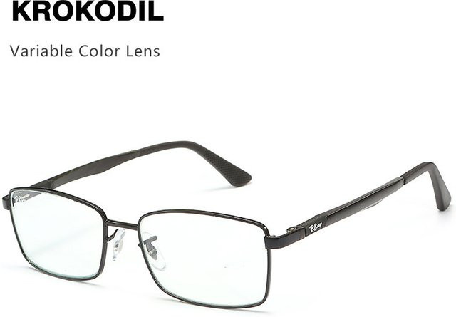 Korrektionsbrille Aluminium Magnesium Legierung, Vollrand, Rechteckig, Unisex, Krokodil - Bild 1