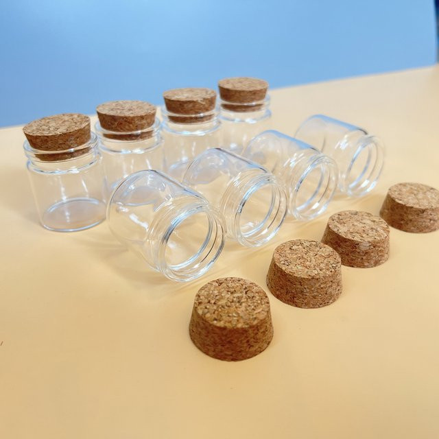 LYGIL Mini-Glasflaschen mit Korken, transparent, 25 ml - Bild 1