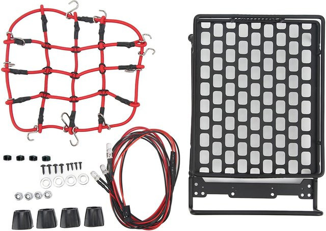 DIYelecs RC Auto Dachträger Universal, mit LED-Leuchten, 1:10 - Bild 1