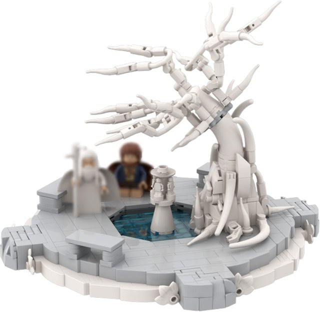 Gobricks MOC-221927 White City Courtyard Bausteine Set in Weiß - Bild 1